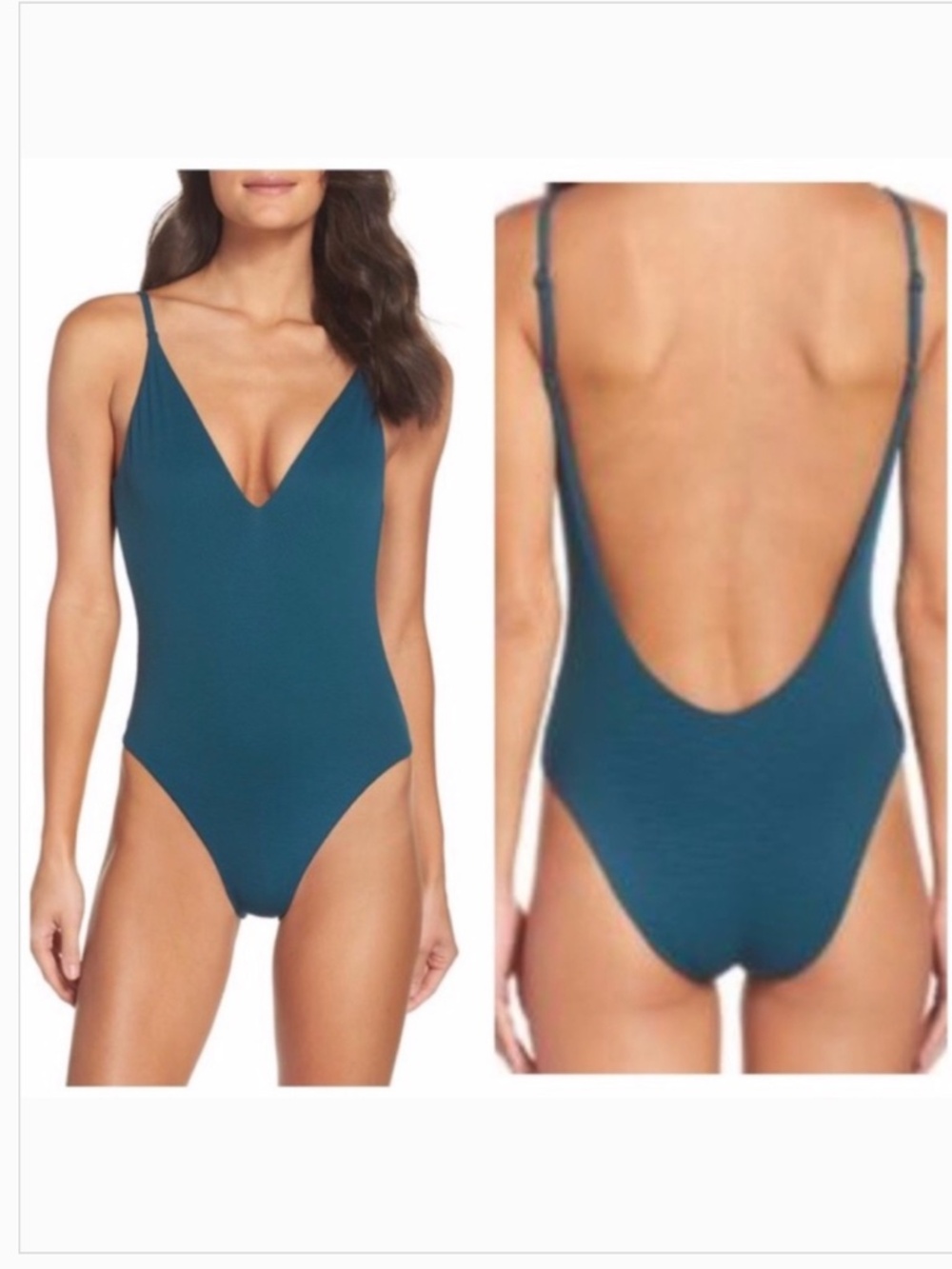 Leith Small S one piece Abyss swimsuit teal textured